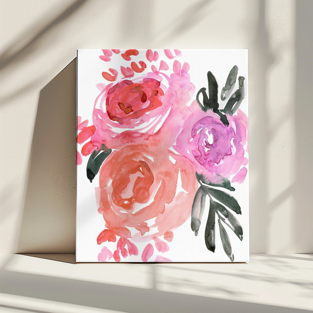 Maeko loose watercolor florals I | Canvas