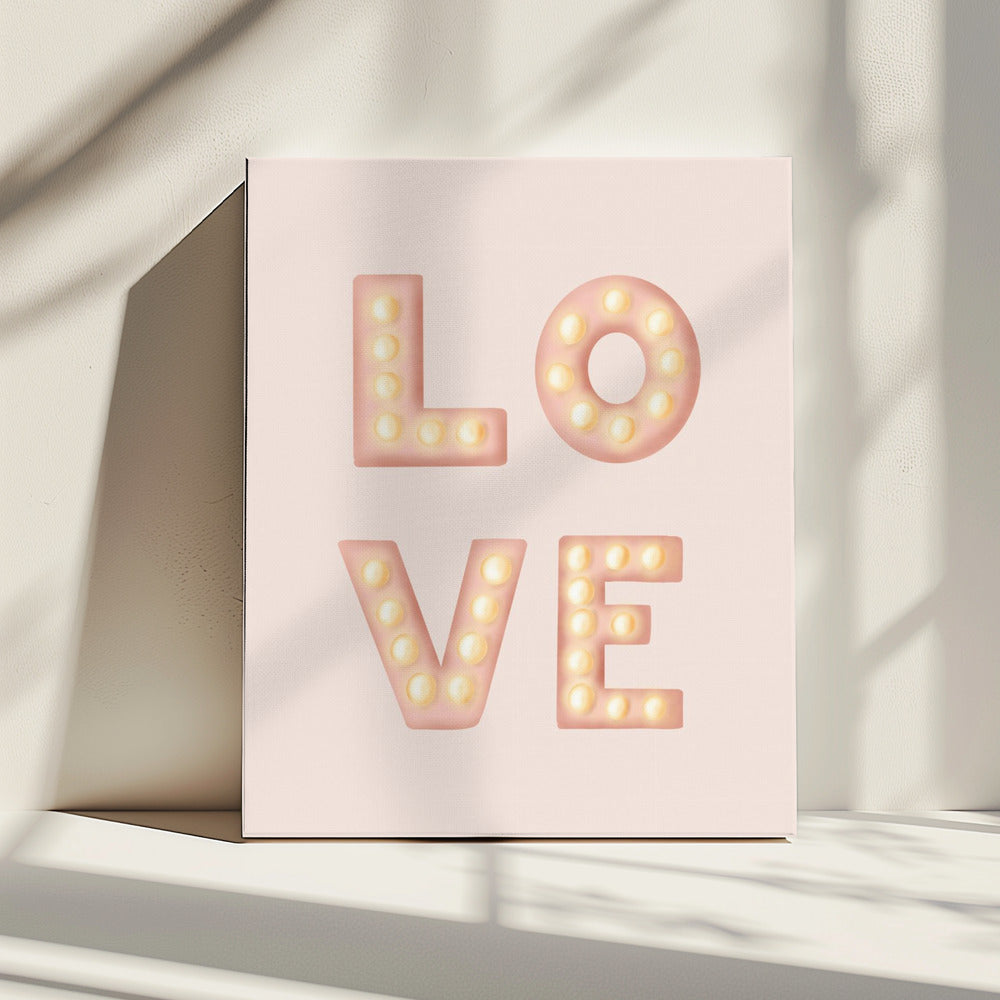 LOVE Light Letters Pink | Canvas