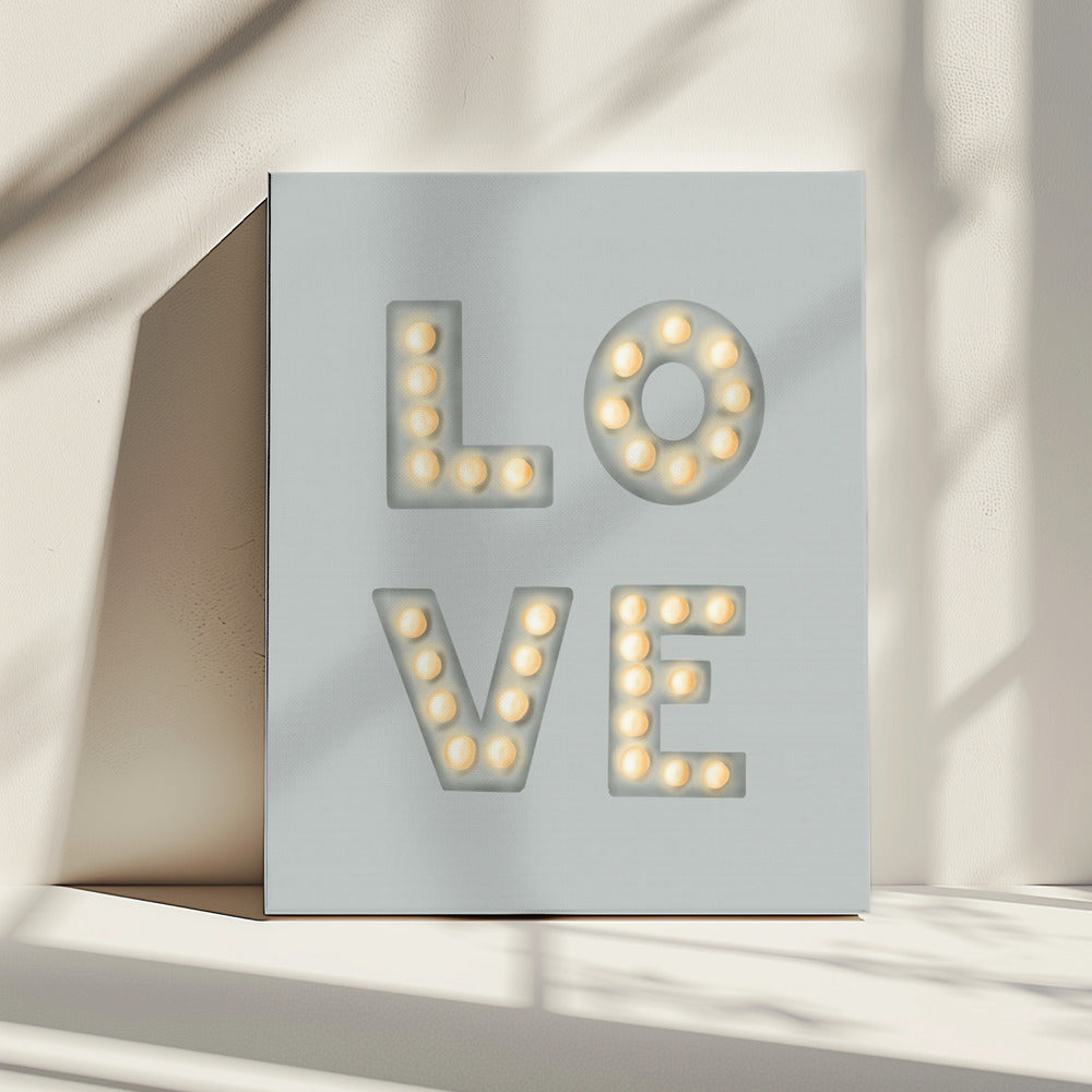 LOVE Light Letters Green | Canvas