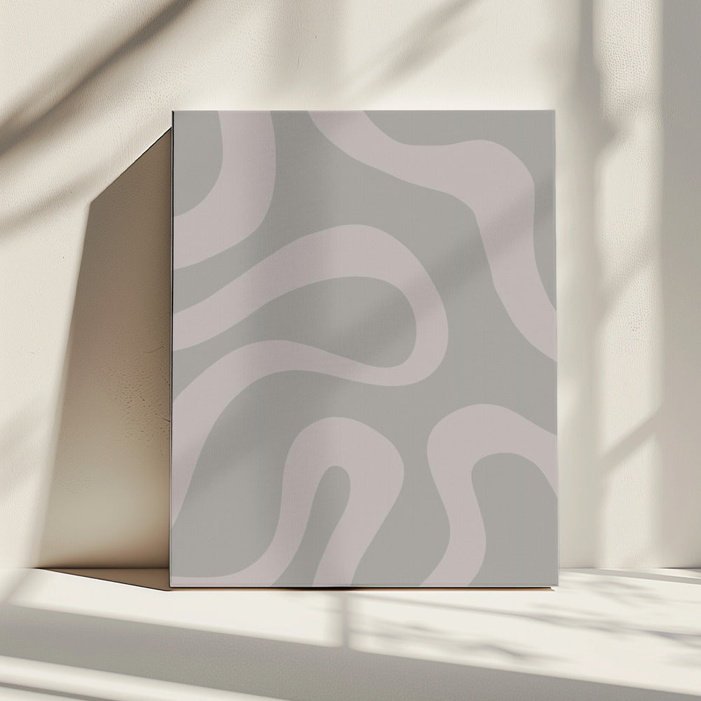 White Lines On A Muted Grey Background | Canvas