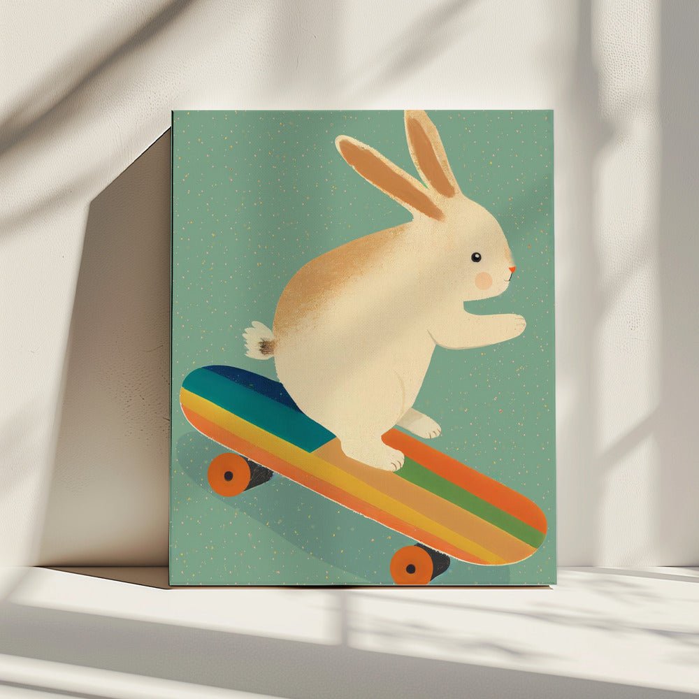 Skateboarding Bunny | Canvas