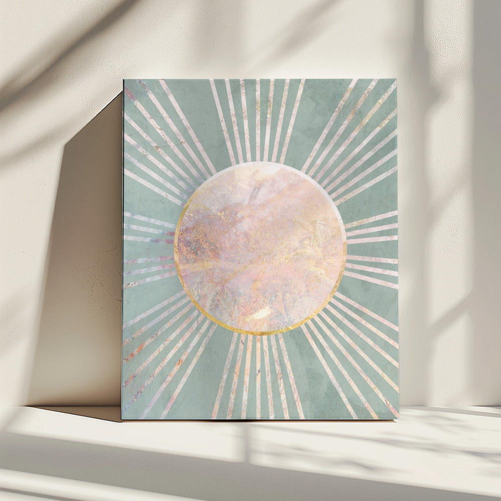 Sage Green Boho Sun Rays | Canvas