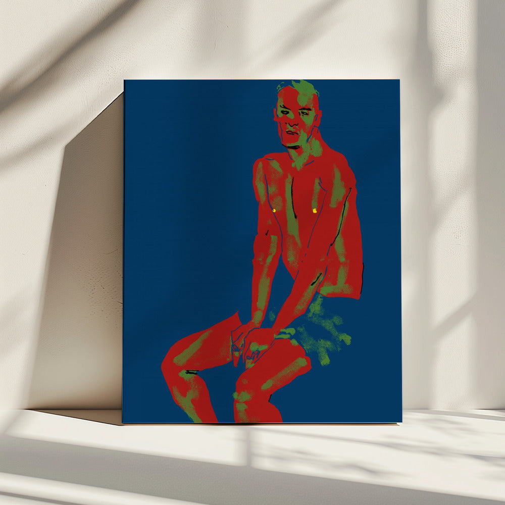 A Man Posing Blue | Canvas