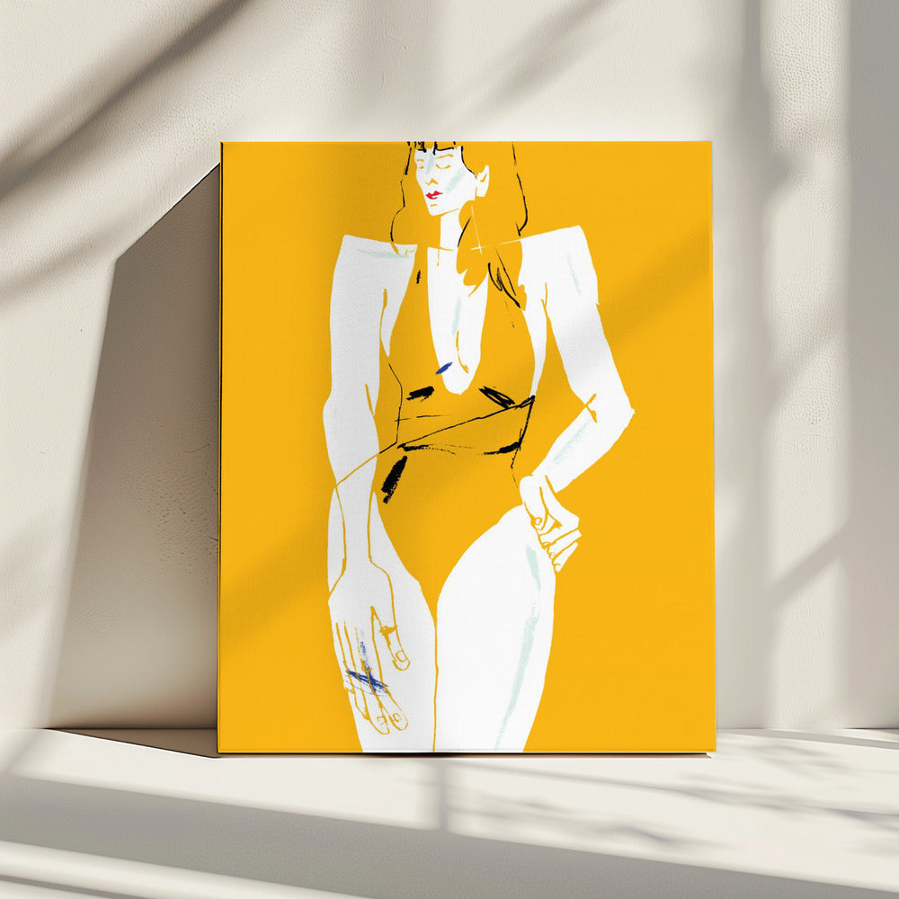 Girl in Bathing Suit Yellow | Canvas