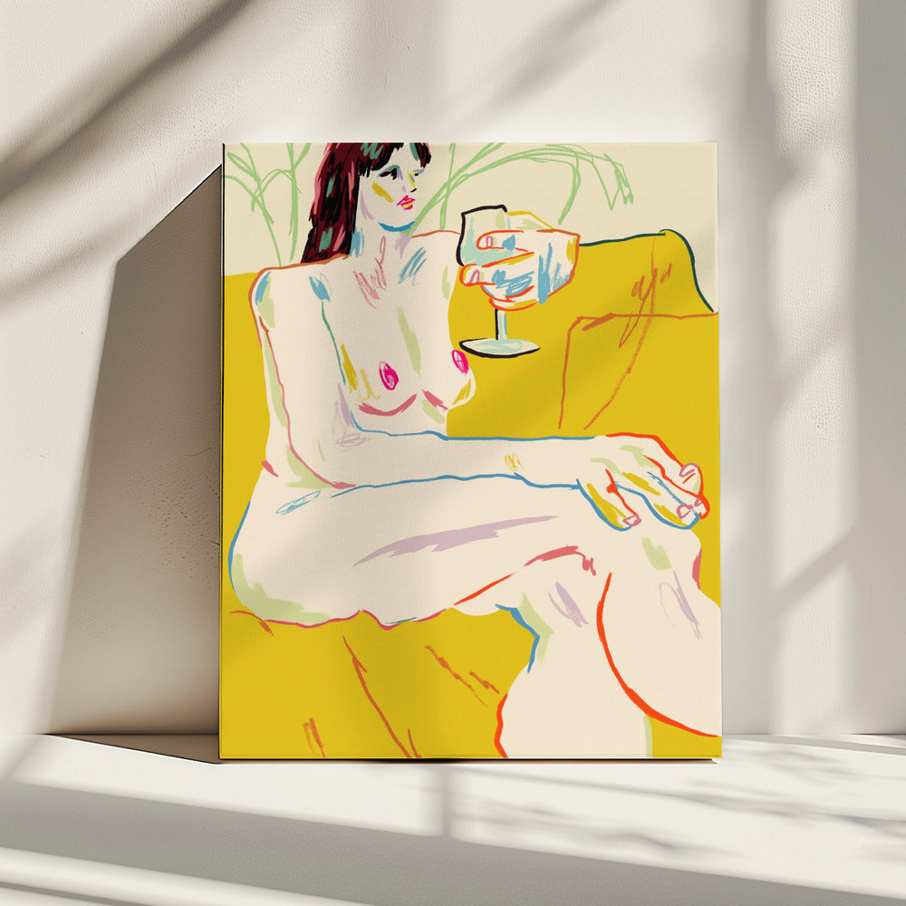 Girl With A Wineglass | Canvas