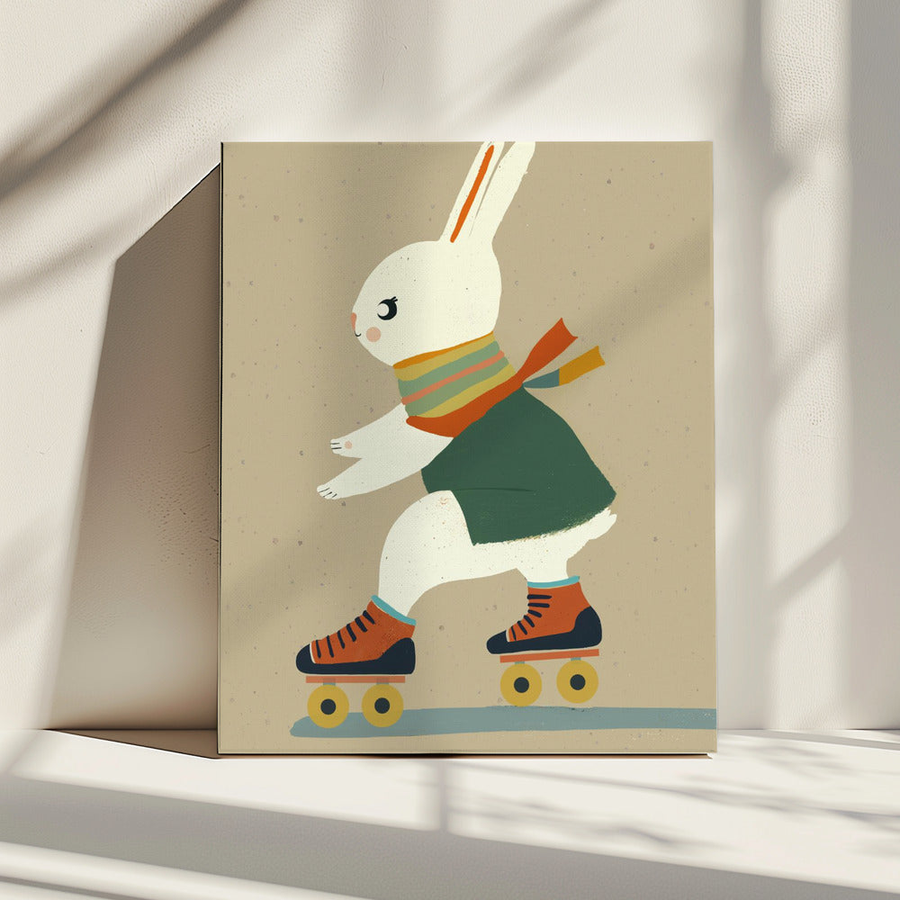 Skating Bunny Bliss | Canvas