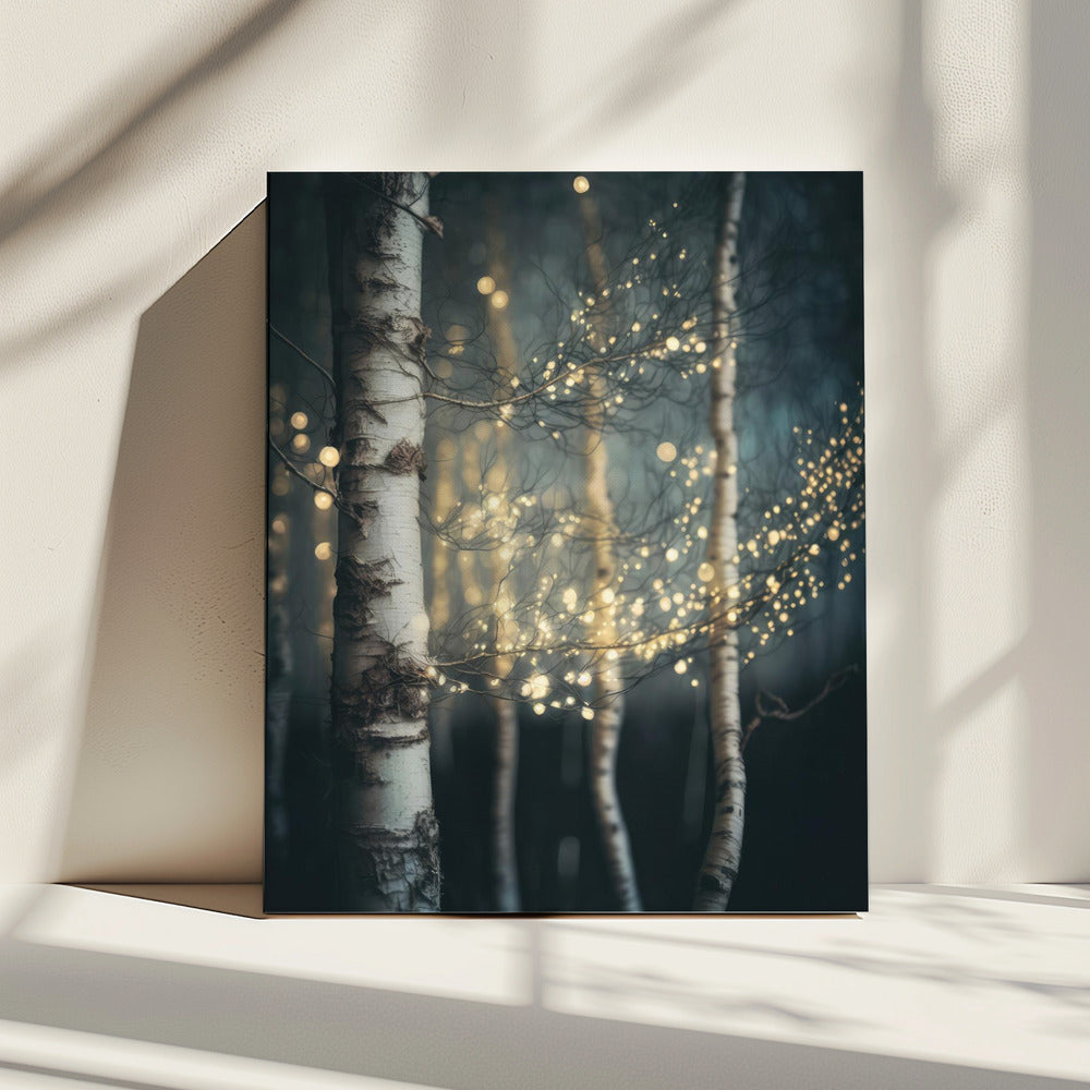 Twinkling Birch Grove | Canvas