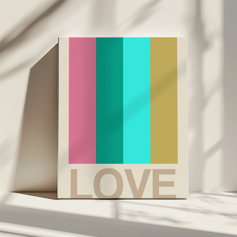 Retro Stripe LOVE CItrus | Canvas