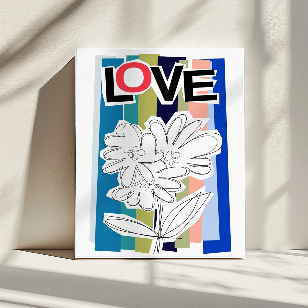 Scribble Flower Blue | Canvas