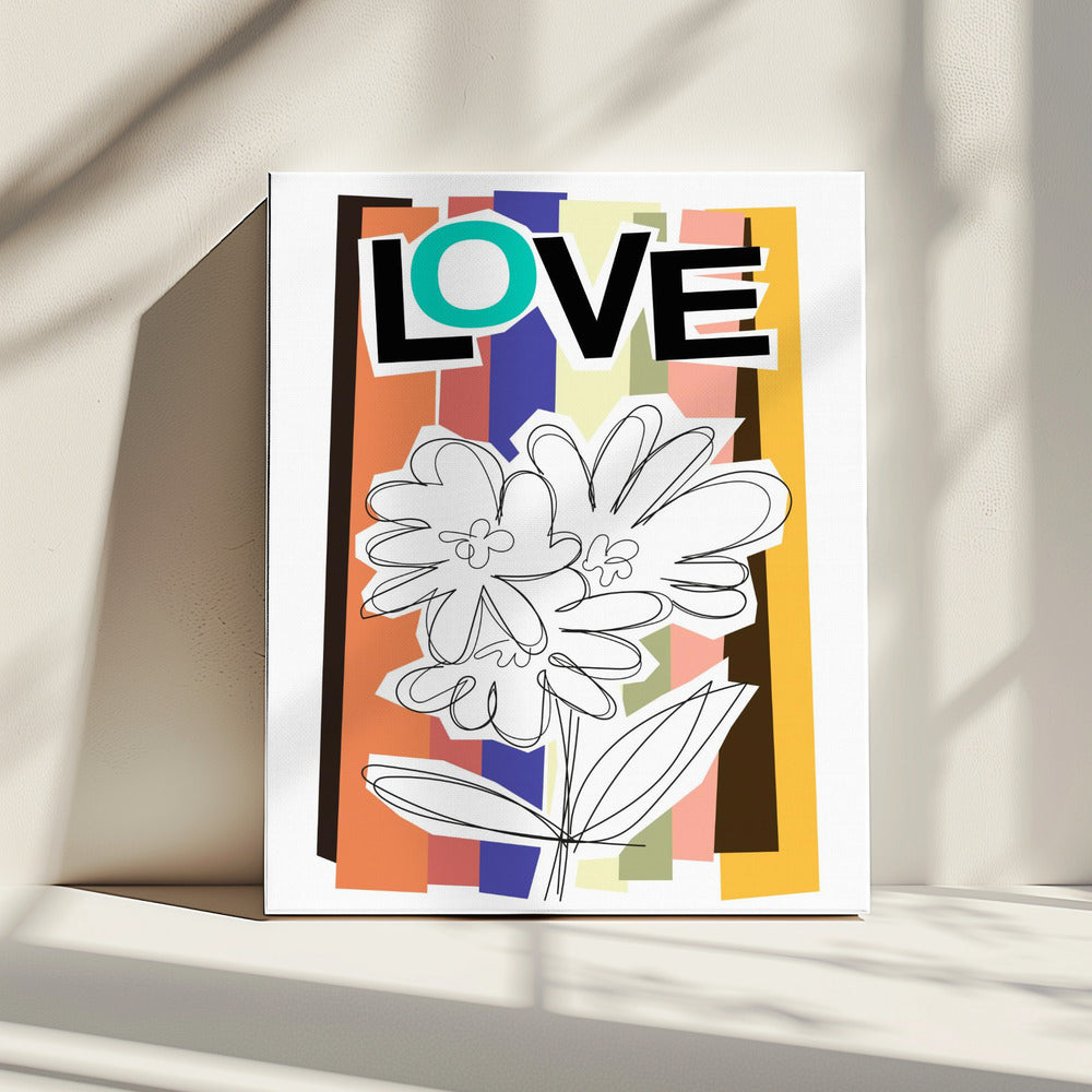 Scribble Flower Faded | Canvas