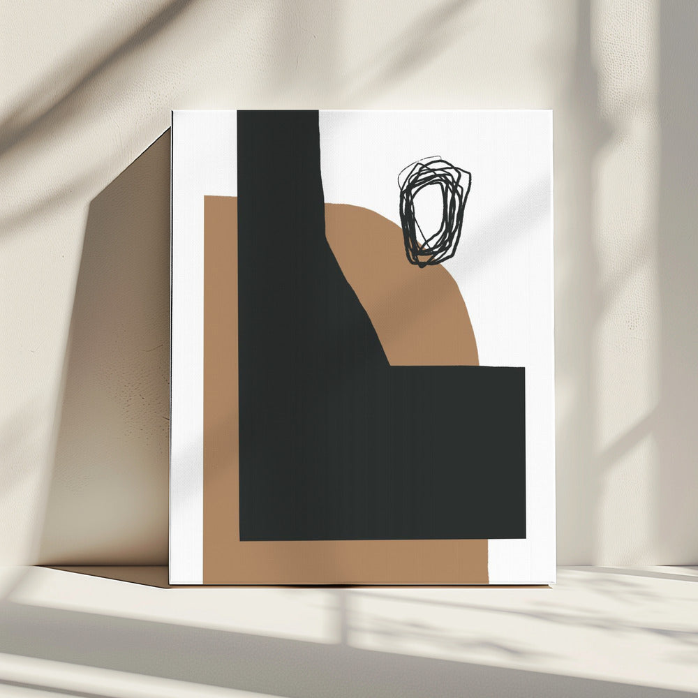 Geometric Shapes In Black And Brown | Canvas