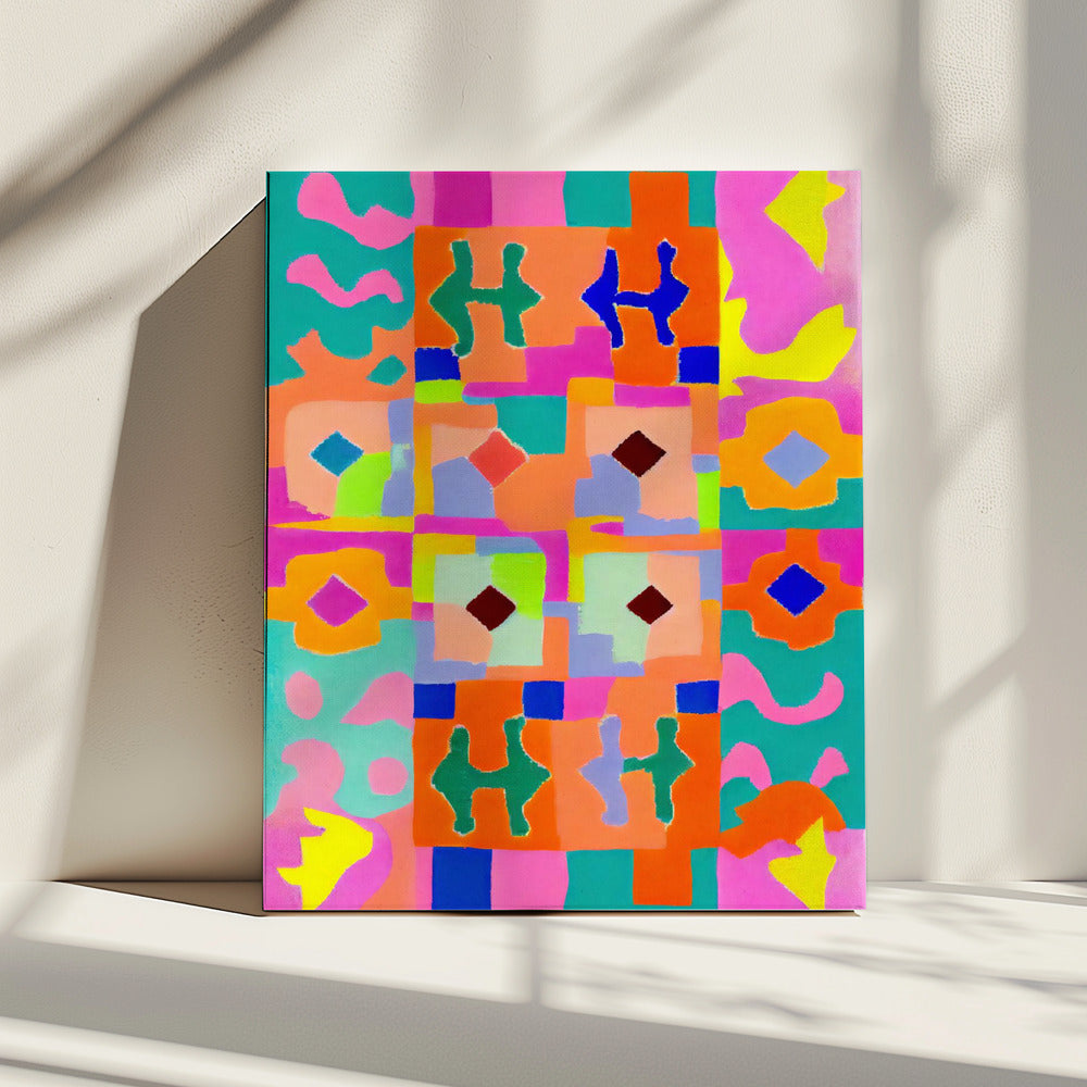 Vivid Geometric Tapestry | Canvas