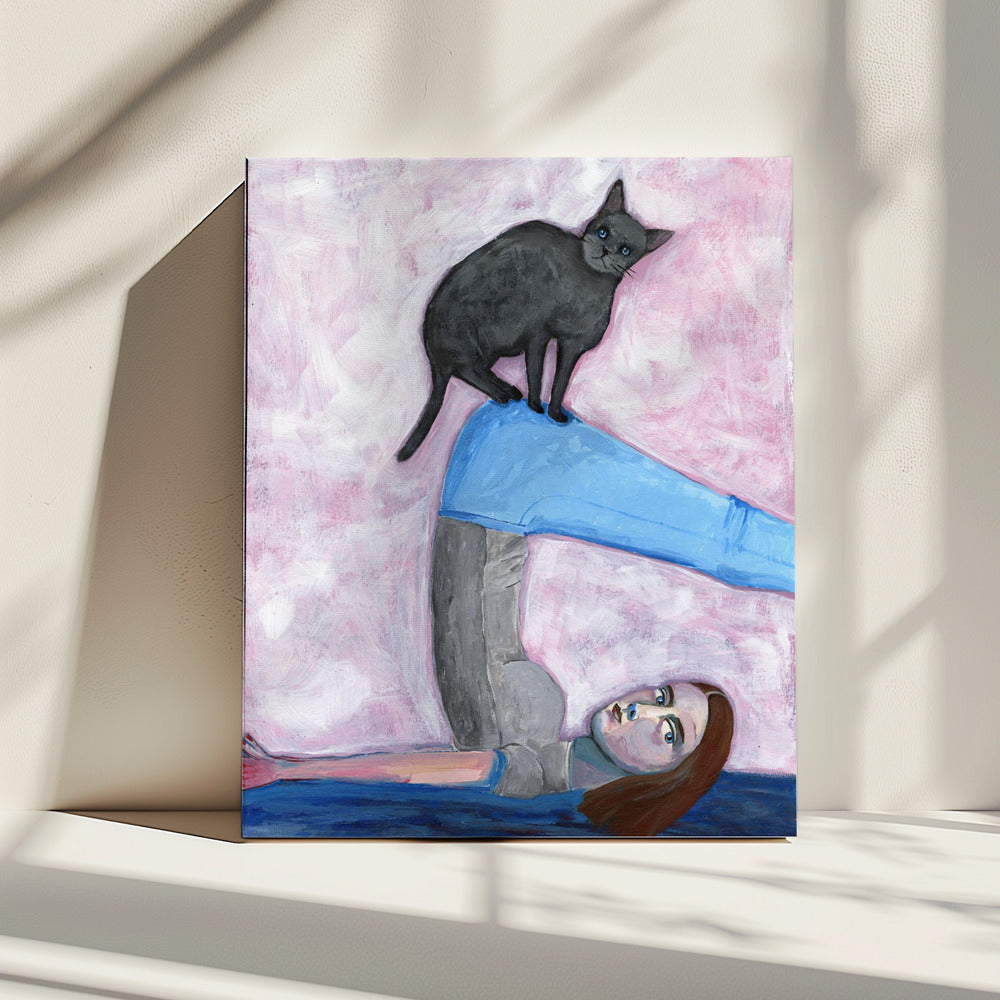Yoga with my Cat | Canvas