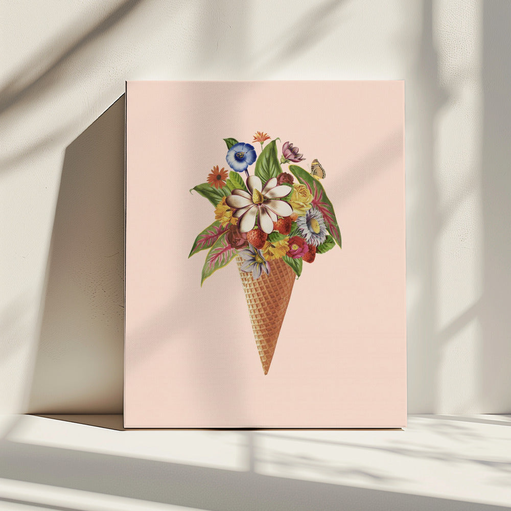 Botanical pink ice cream | Canvas