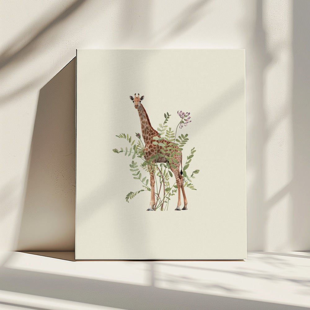 Floral giraffe | Canvas