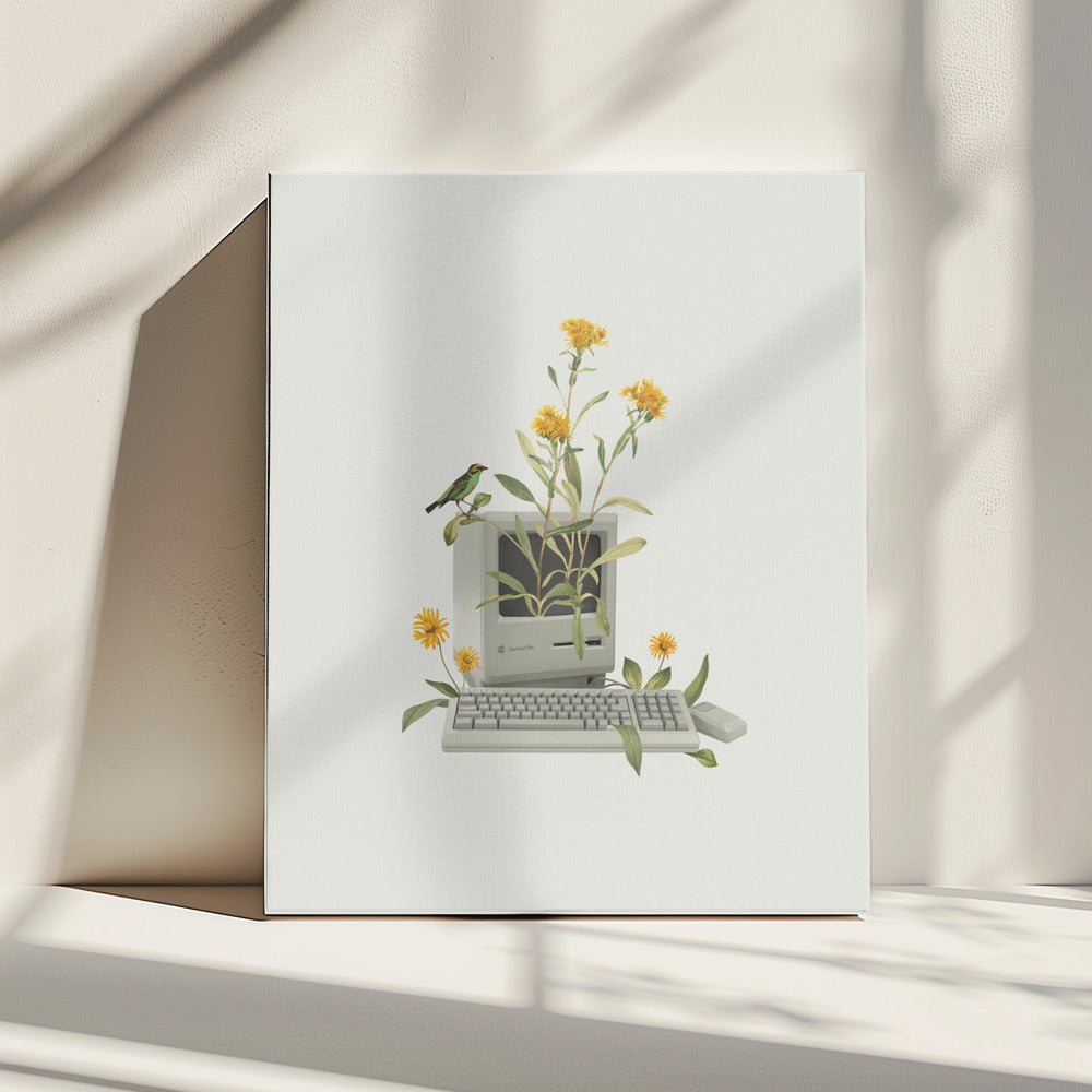 Floral vintage computer | Canvas