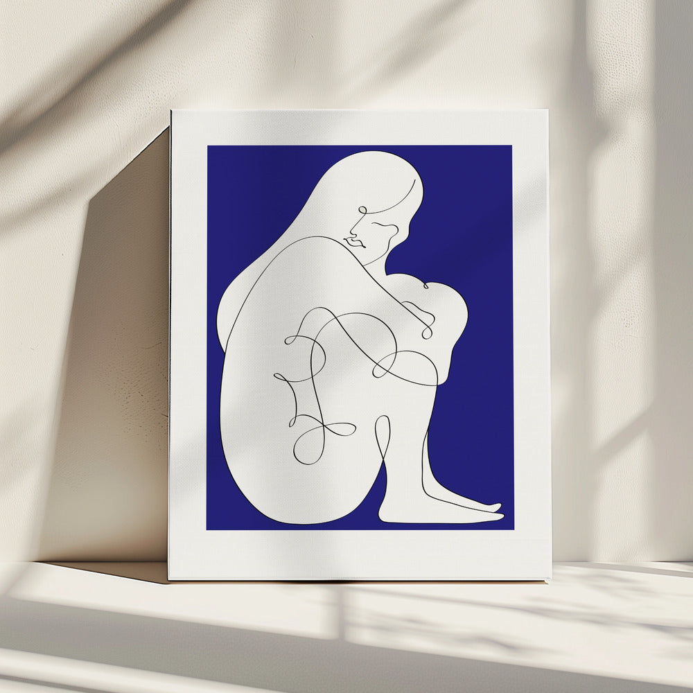 Sitting Woman Blue | Canvas