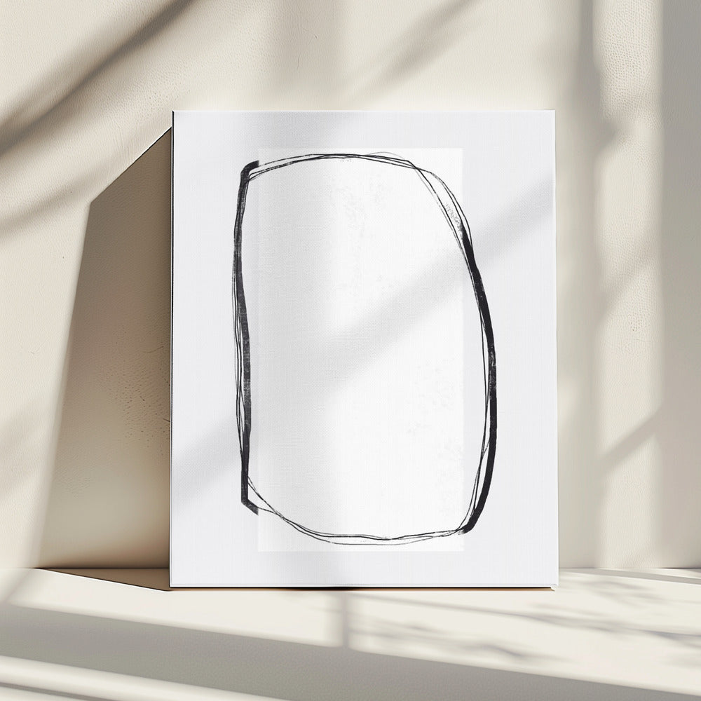 Abstract Black Lines Framing A White Canvas | Canvas