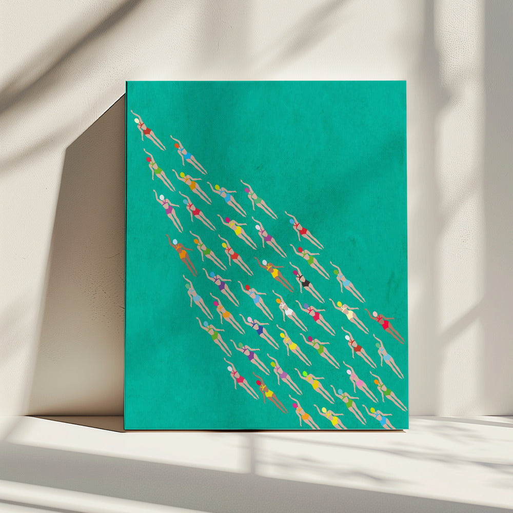 Racing Swimmers | Canvas
