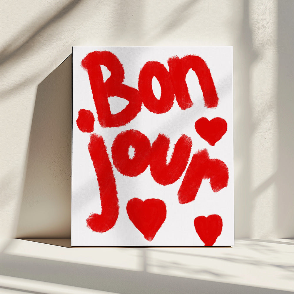 Bonjour Hearts | Canvas