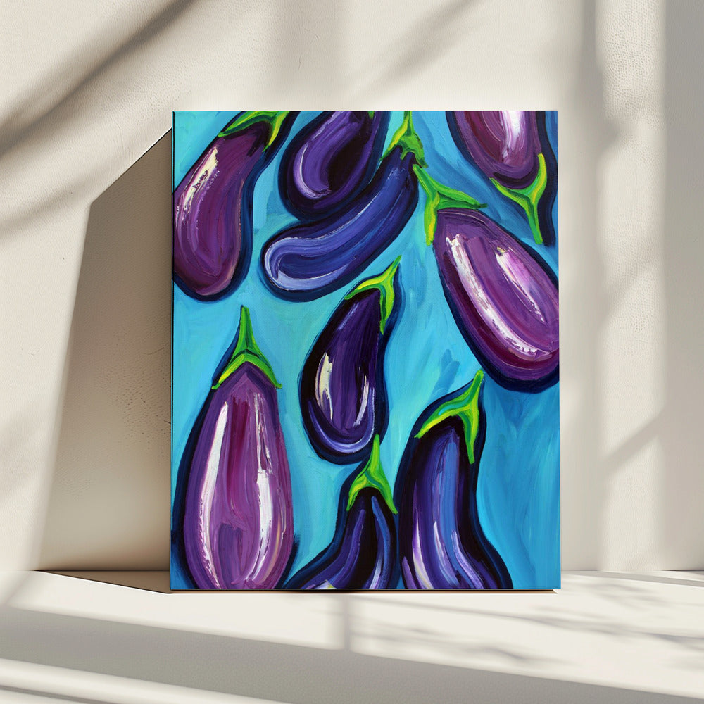 Aubergines Rain | Canvas
