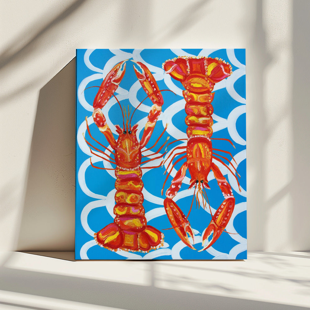 Langoustines On Blue | Canvas