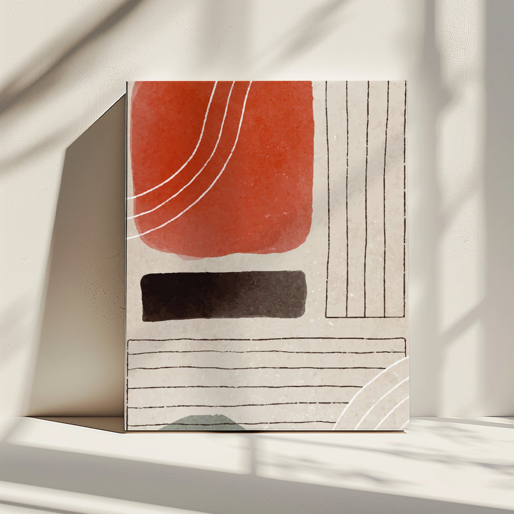 Orange Minimal Shapes #1 | Canvas