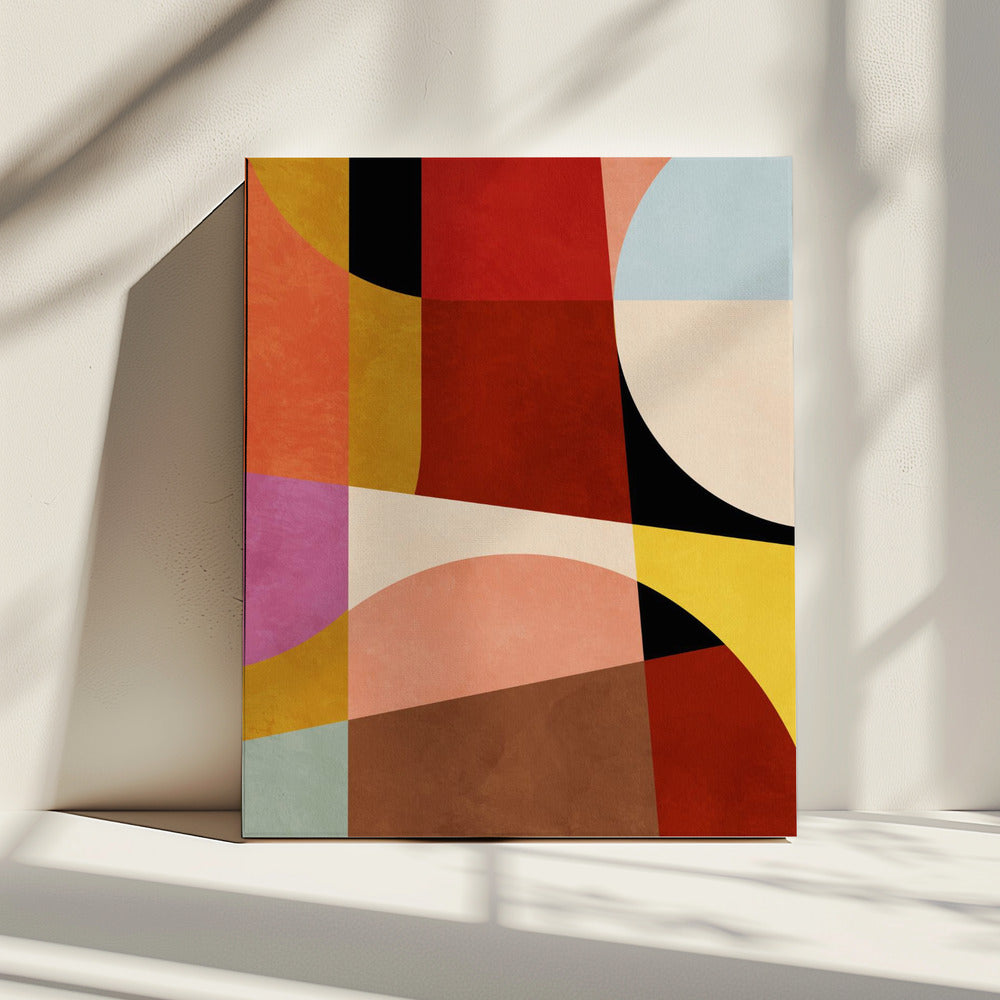 Warm Colors Bauhaus Geometry2 | Canvas
