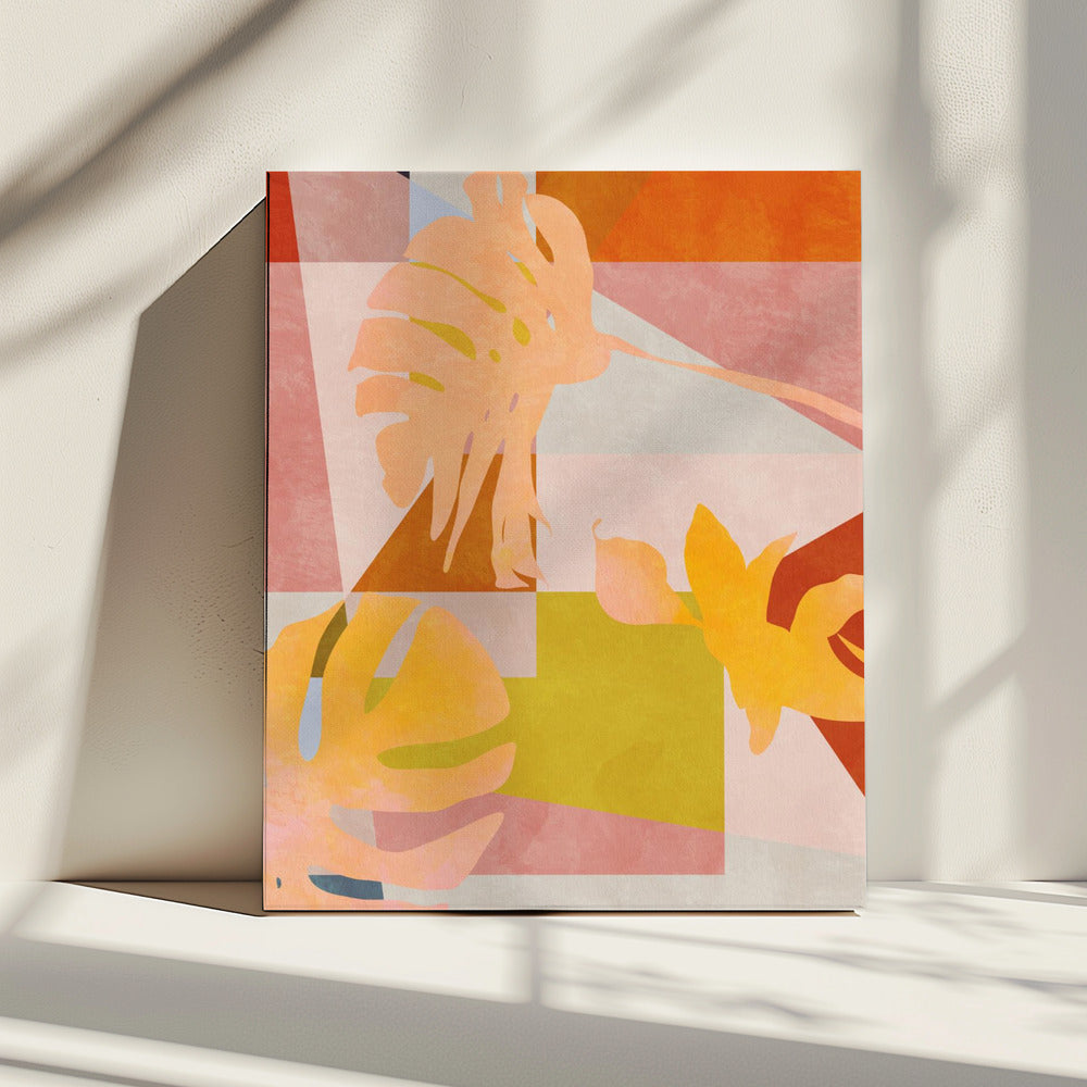 Organic Bauhaus Geometry Leaves | Canvas