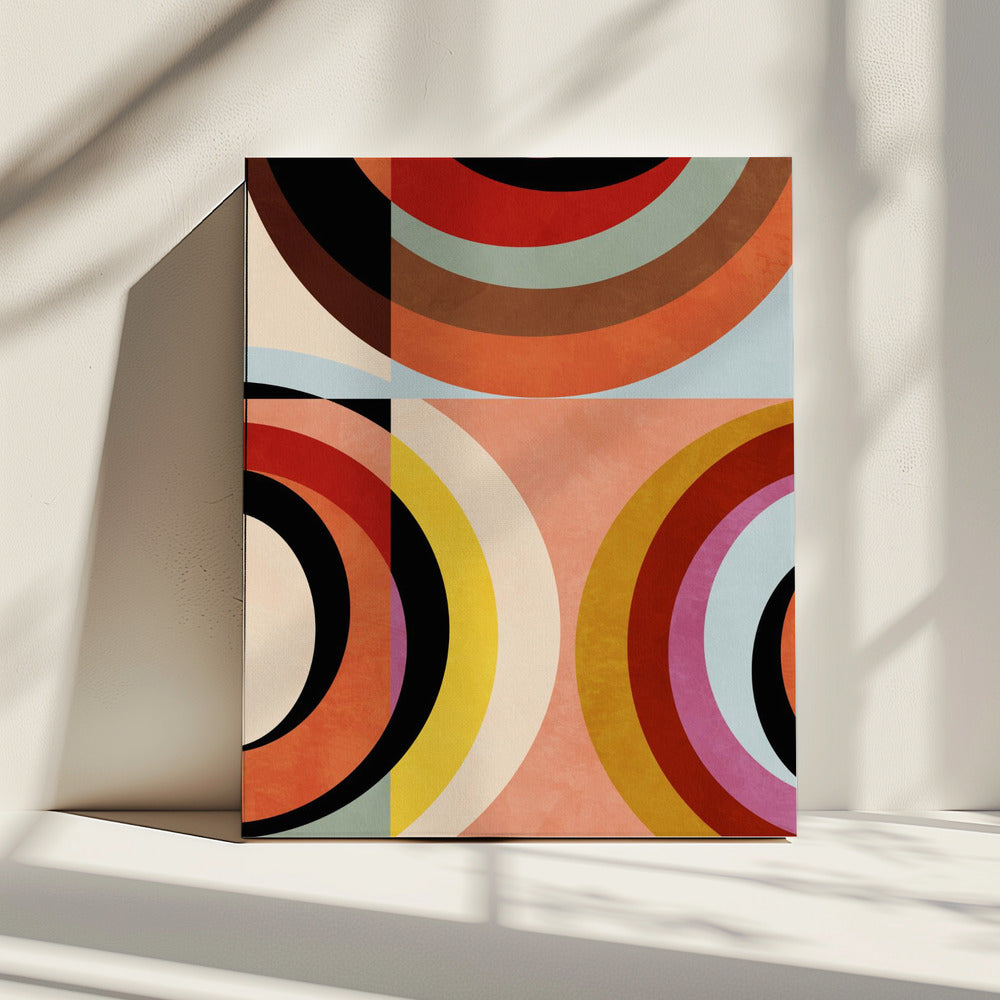 Warm Colors Bauhaus Geometry3 | Canvas