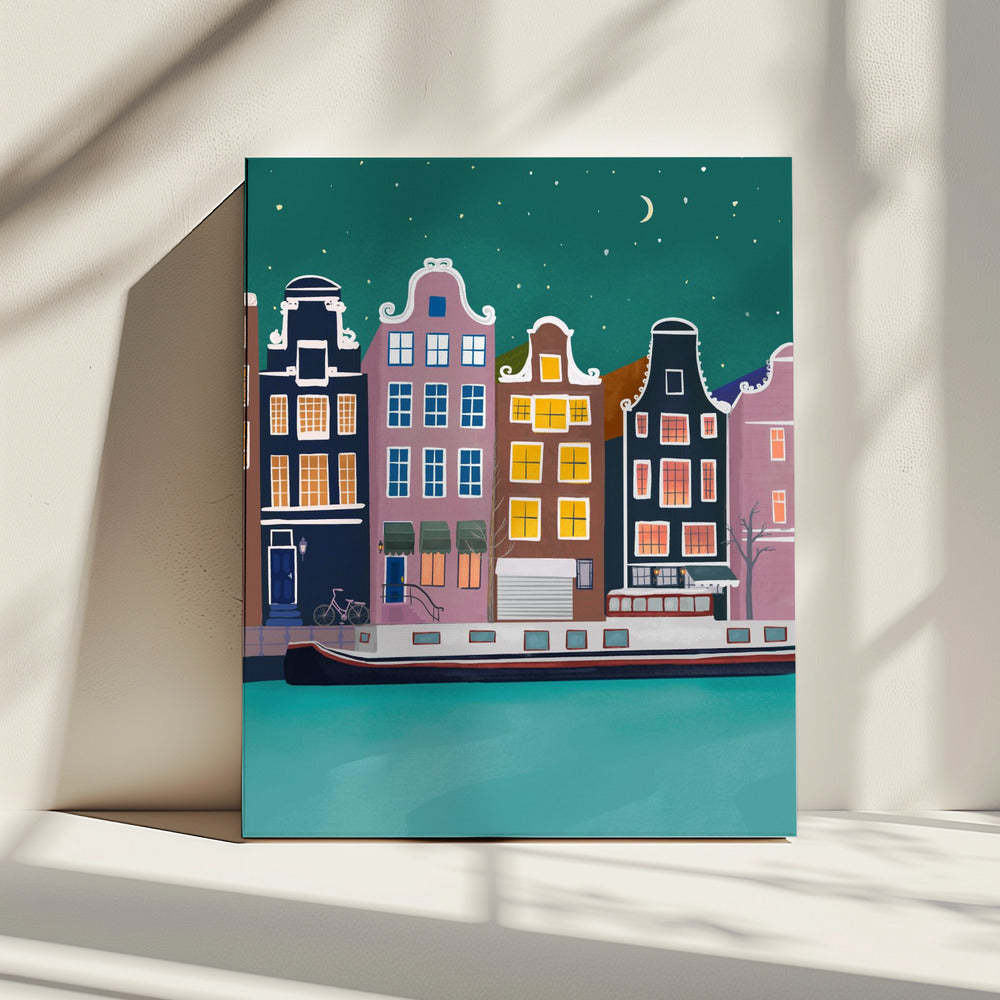 Amsterdam by night | Canvas