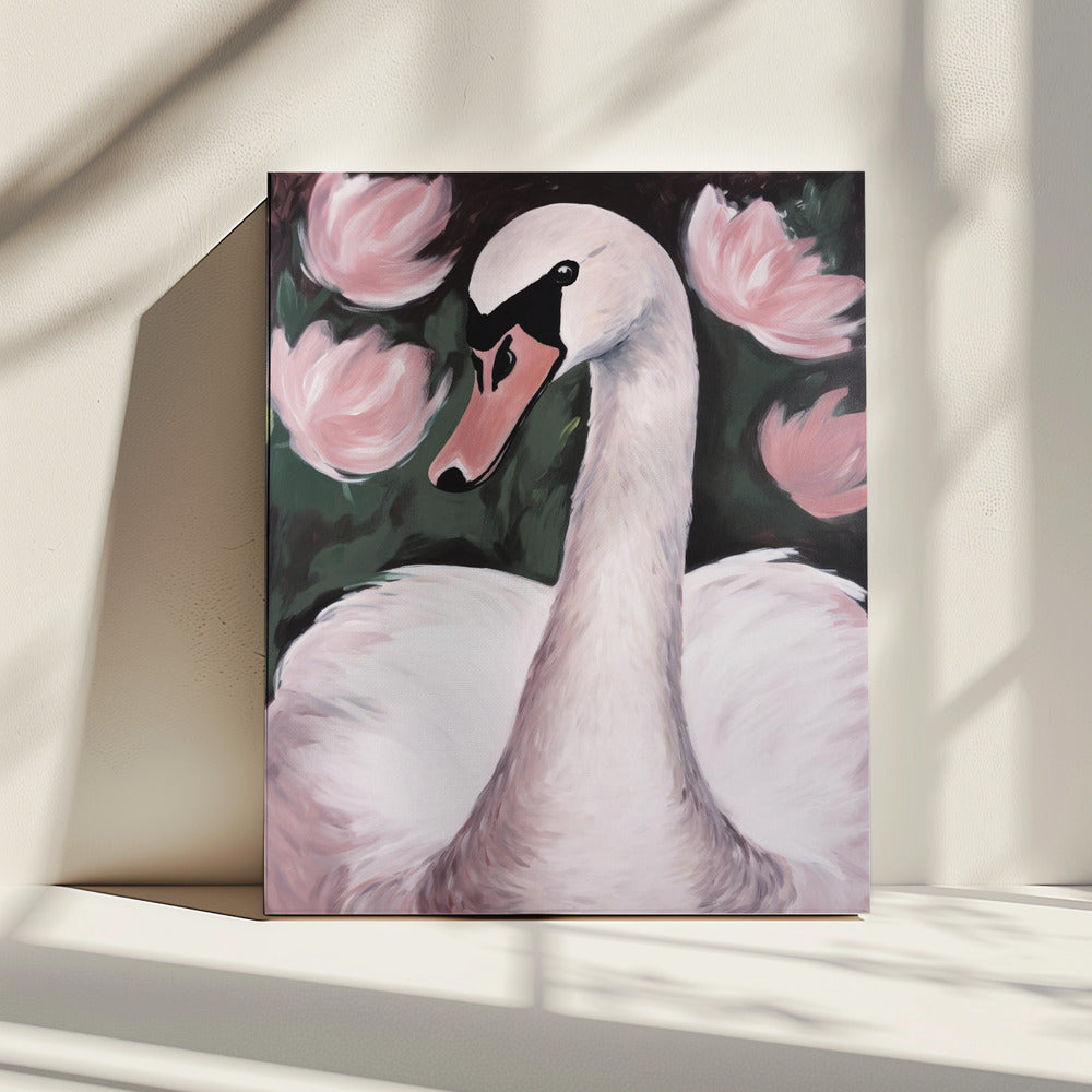 Swan In The Pond | Canvas