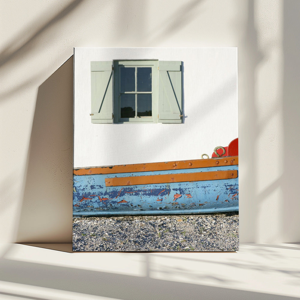 Pastel Hued Window With Shutters | Canvas