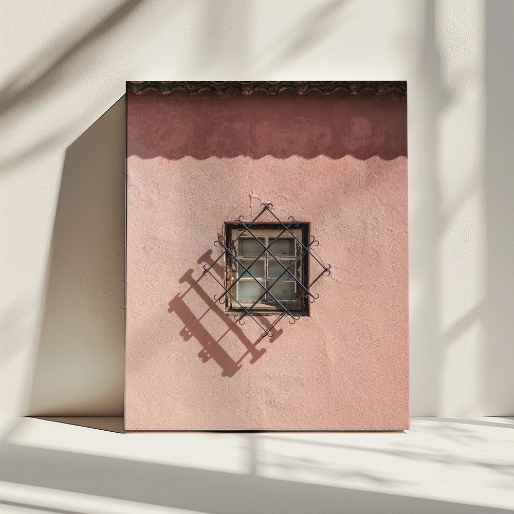 Rustic Pink Wall With A Vintage Window | Canvas