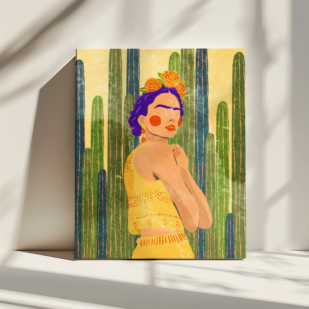 Frida and cacti | Canvas