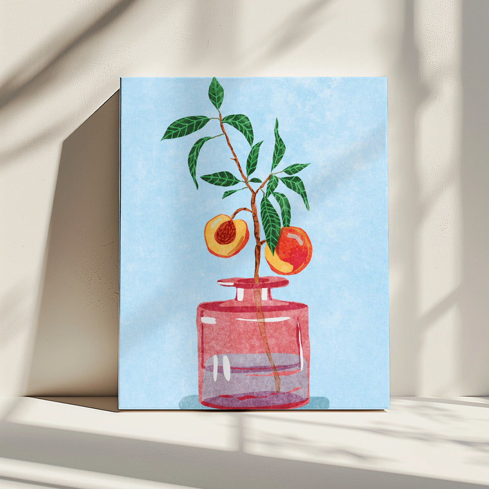 Peach Tree in Vase | Canvas