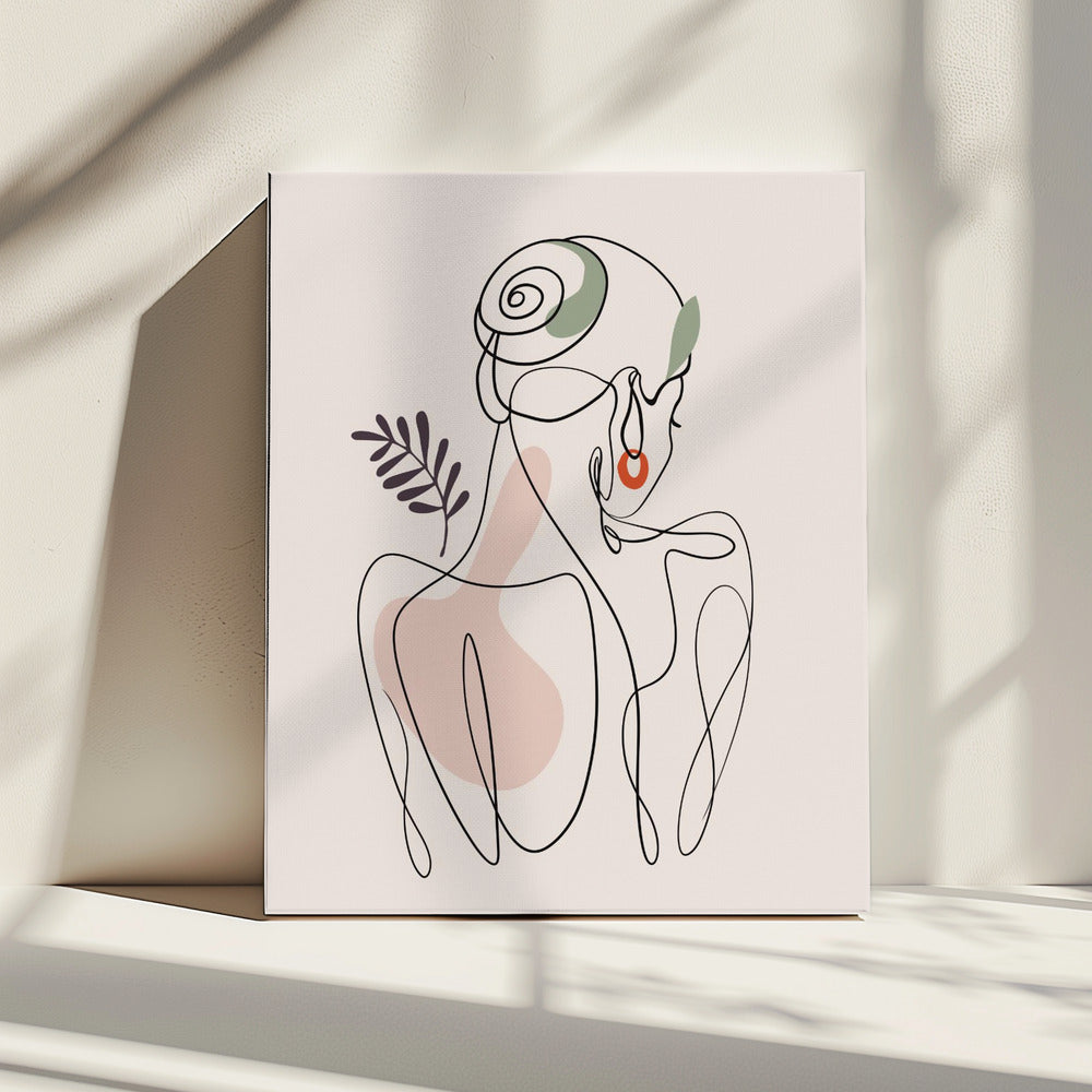 Serene Line Embrace | Canvas