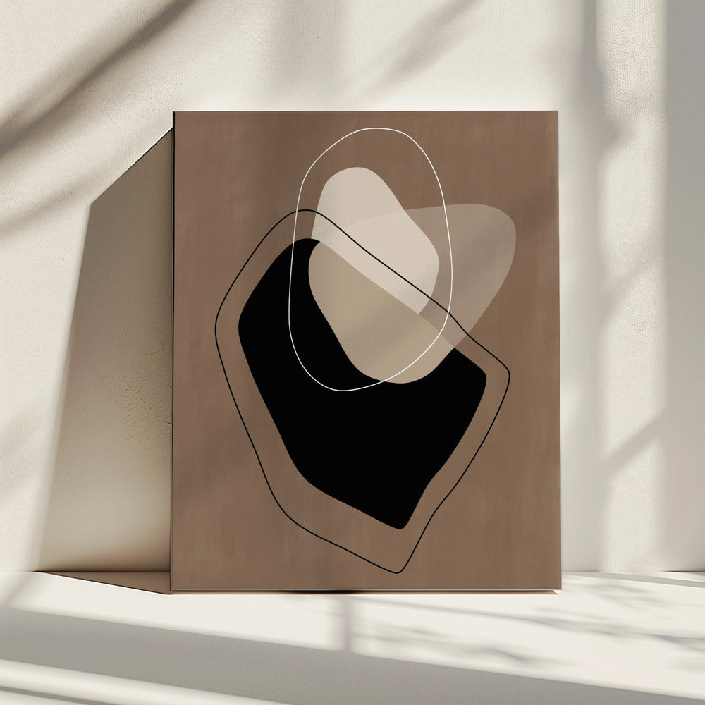 Layered Organic Shapes in Neutral Tones | Canvas