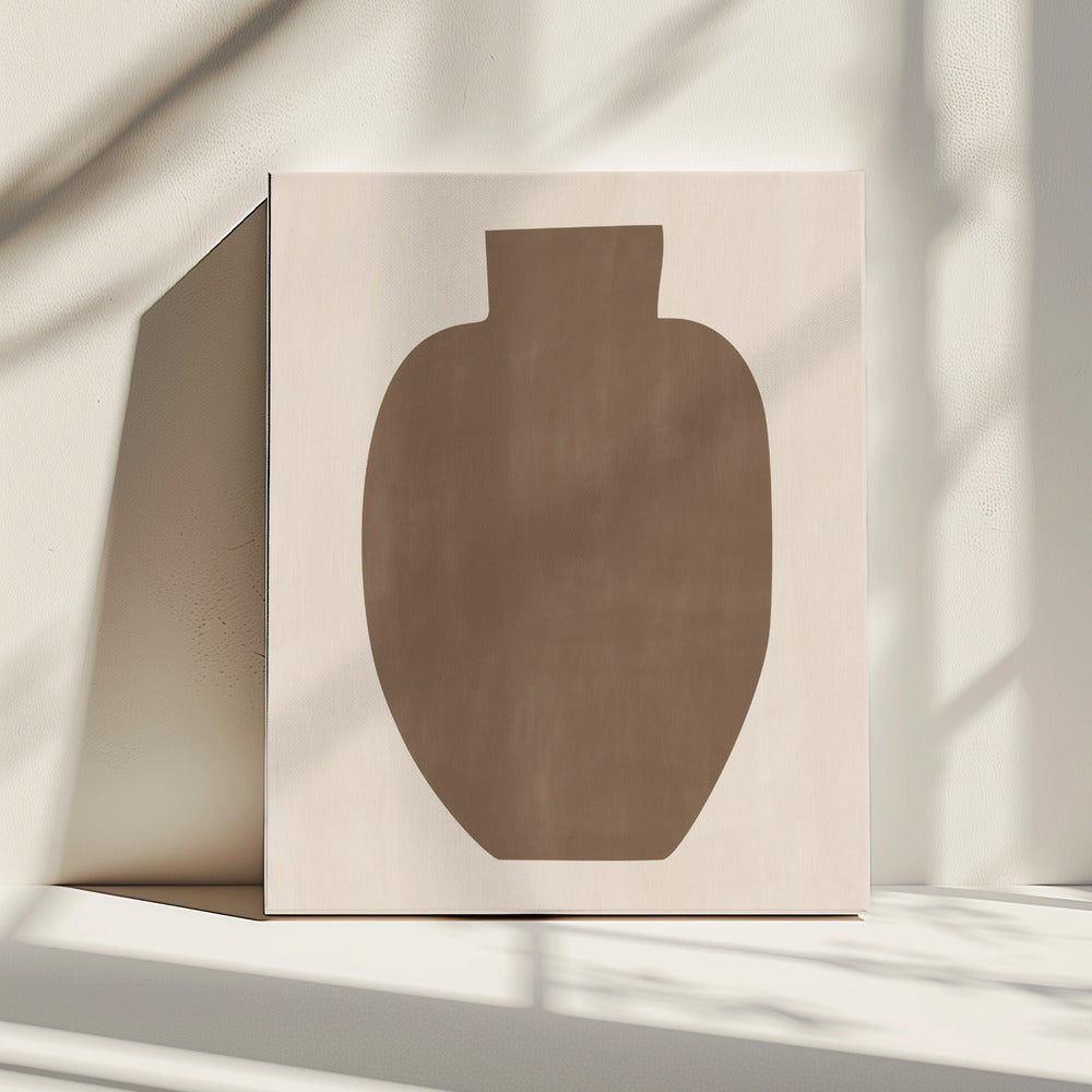 Brown Silhouette of a Vase | Canvas