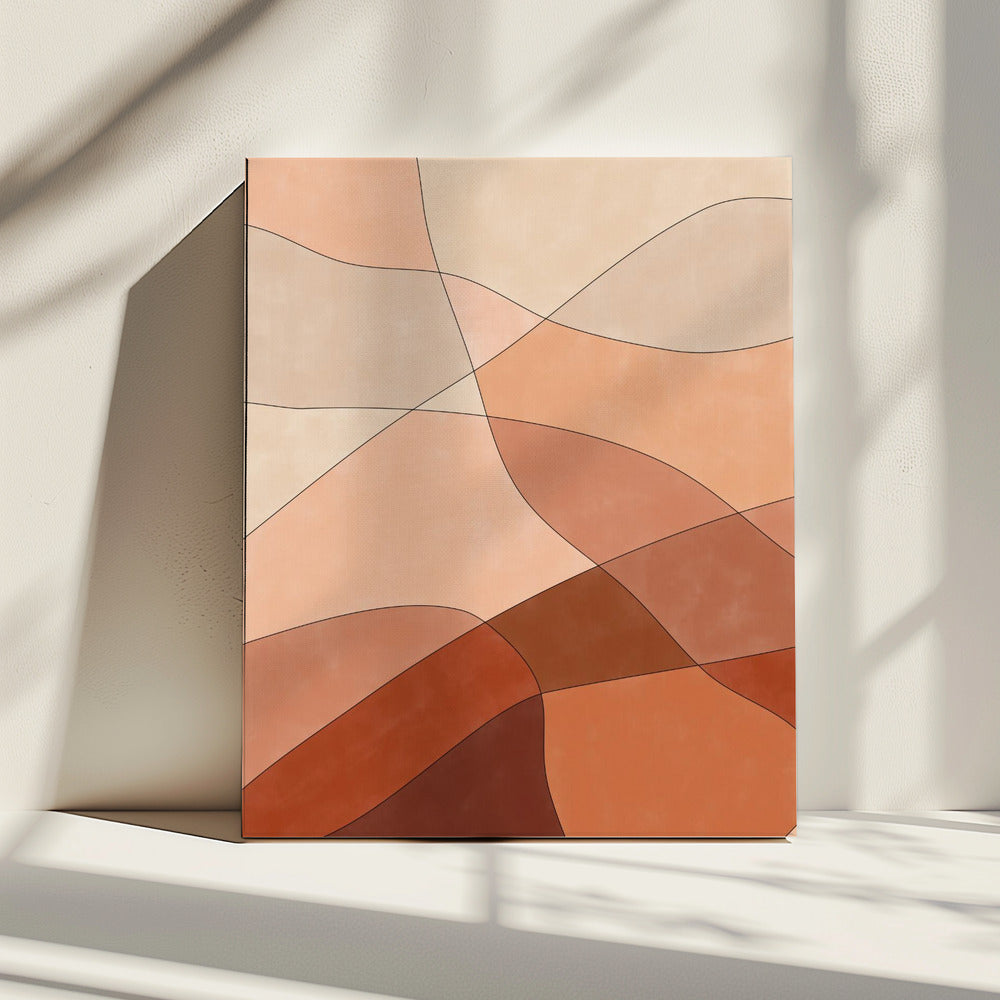 Flowing Lines And Warm Earth Tones | Canvas