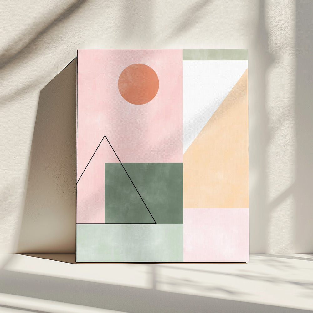 Pastel Tones With Minimalist Shapes | Canvas