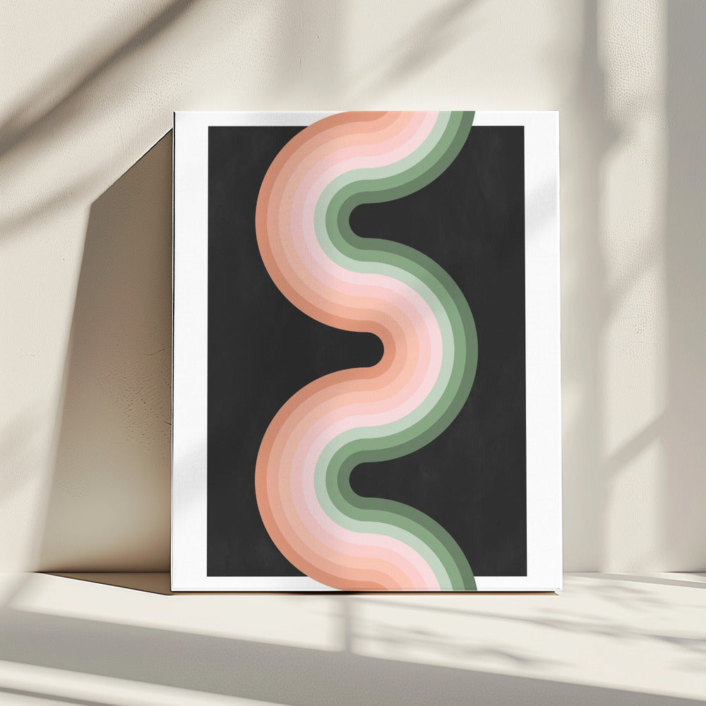 Wavy Pattern With Layered Pastel Tones | Canvas