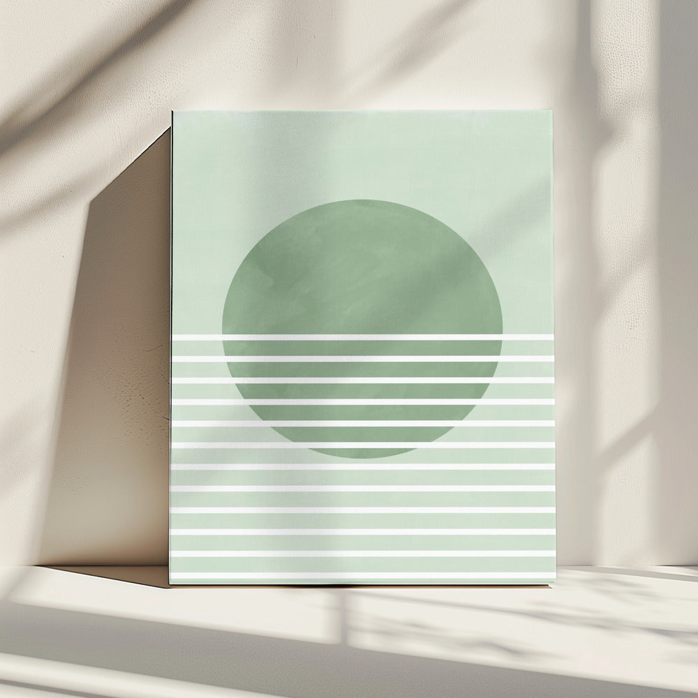 Green Horizon Lines | Canvas