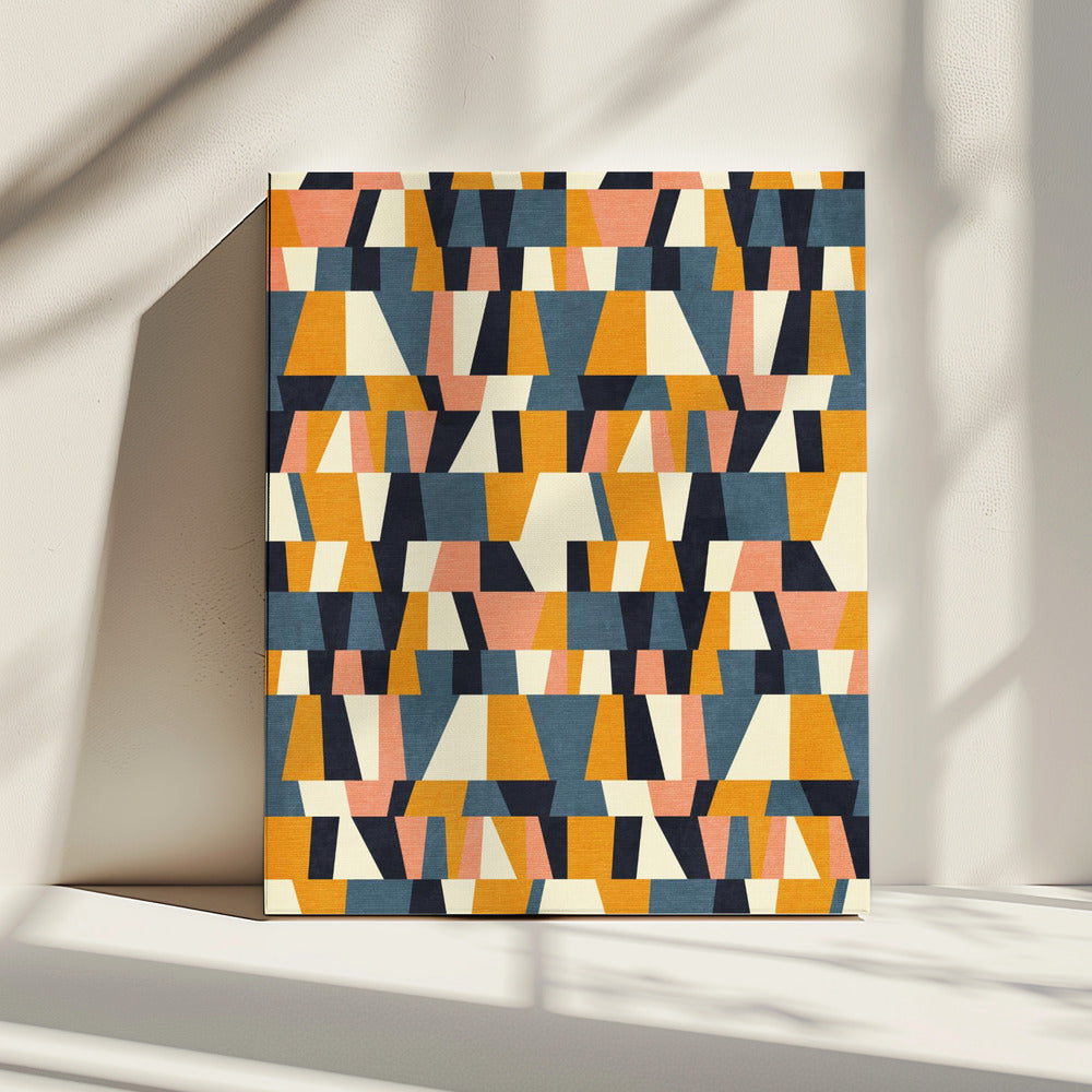 Rainbow Plus Shapes  Blue Mustard14 | Canvas