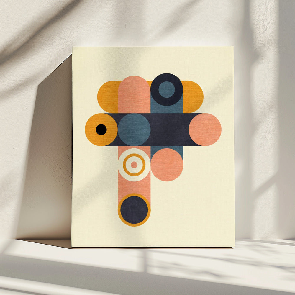 Rainbow Plus Shapes  Blue Mustard8 | Canvas
