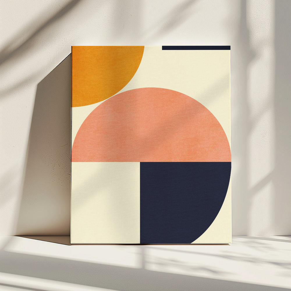 Rainbow Plus Shapes  Blue Mustard2 | Canvas
