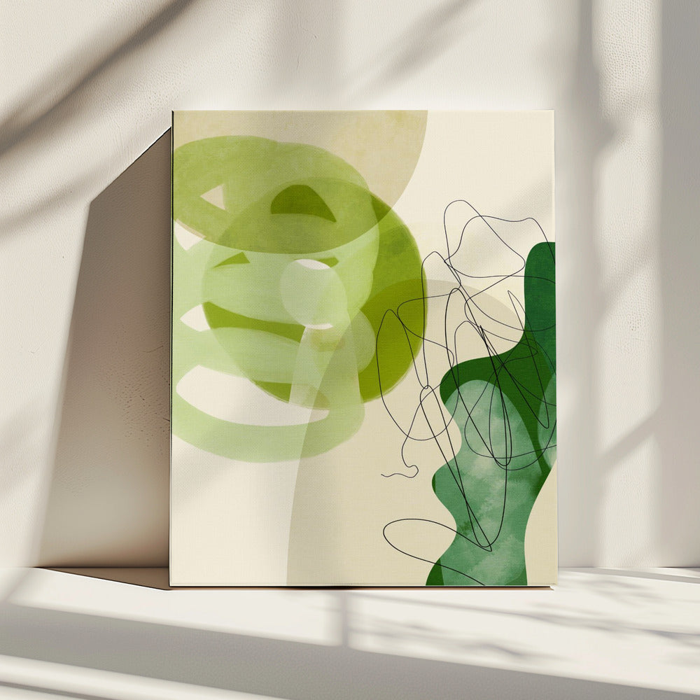 Painted Lines Green Tan 3 Kopie | Canvas