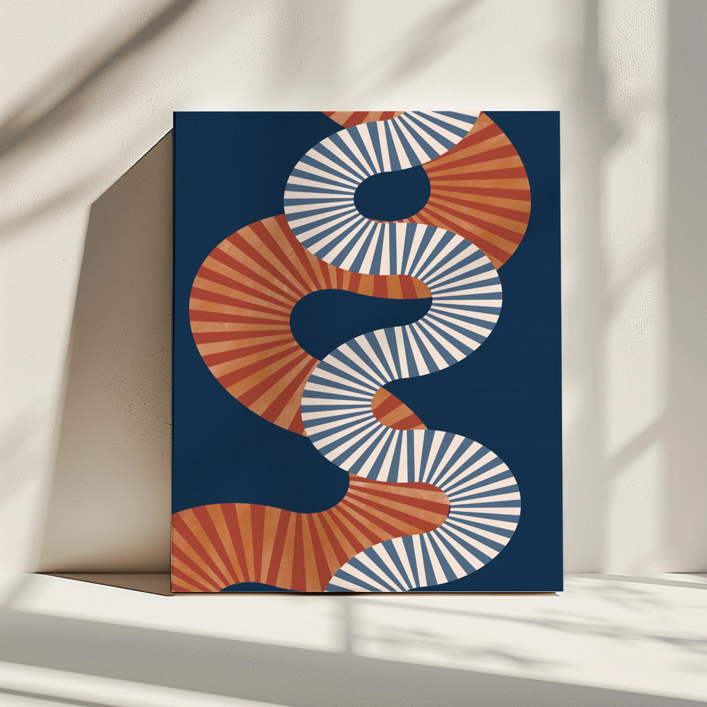 Winding Pattern In Retro Colors | Canvas
