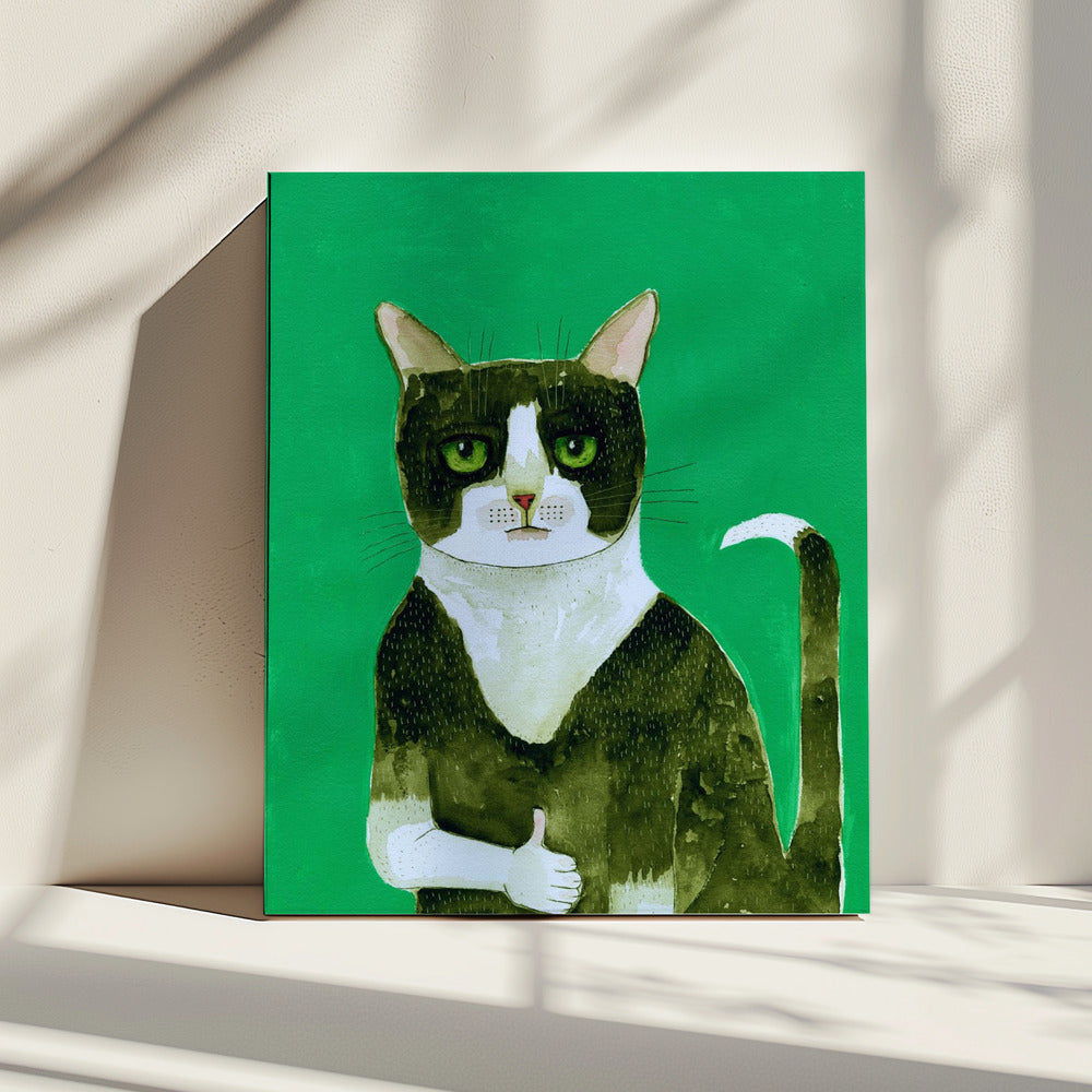 Tuxedo Cat Thumbs Up | Canvas