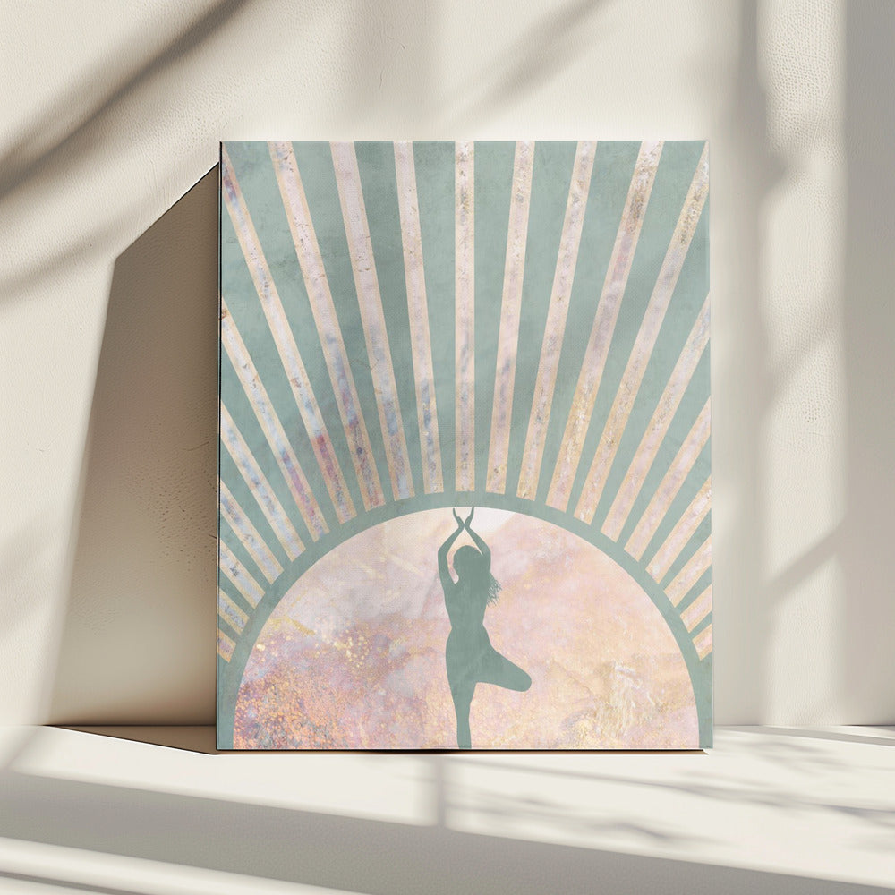 Yoga Boho Sun Rise Green 1 | Canvas